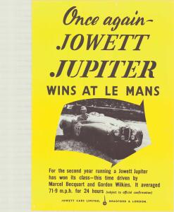 Endnu engang Jowett Jupiter vinder i Le Mans.